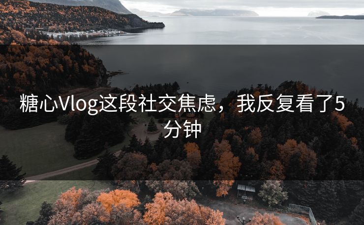 糖心Vlog这段社交焦虑，我反复看了5分钟